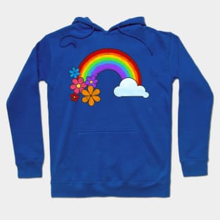 Rainbow with Flowers Hoodie